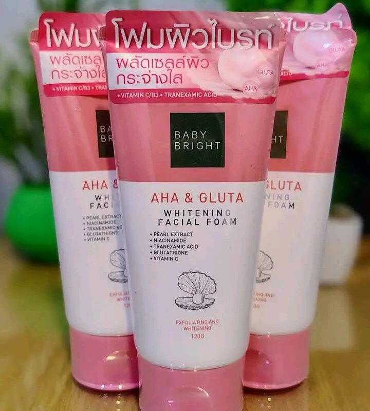 AHA & Gluta Whitening Facial Foam 120g Baby Bright | ফেসওয়াশেই উজ্জ্বল, ক্লিন ও স্মুথ স্কিন