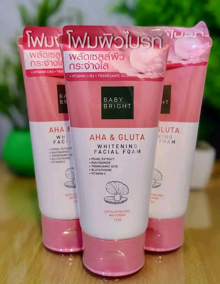AHA & Gluta Whitening Facial Foam 120g Baby Bright | ফেসওয়াশেই উজ্জ্বল, ক্লিন ও স্মুথ স্কিন AHA & Gluta Whitening Facial Foam 120g Baby Bright | ফেসওয়াশেই উজ্জ্বল, ক্লিন ও স্মুথ স্কিন
