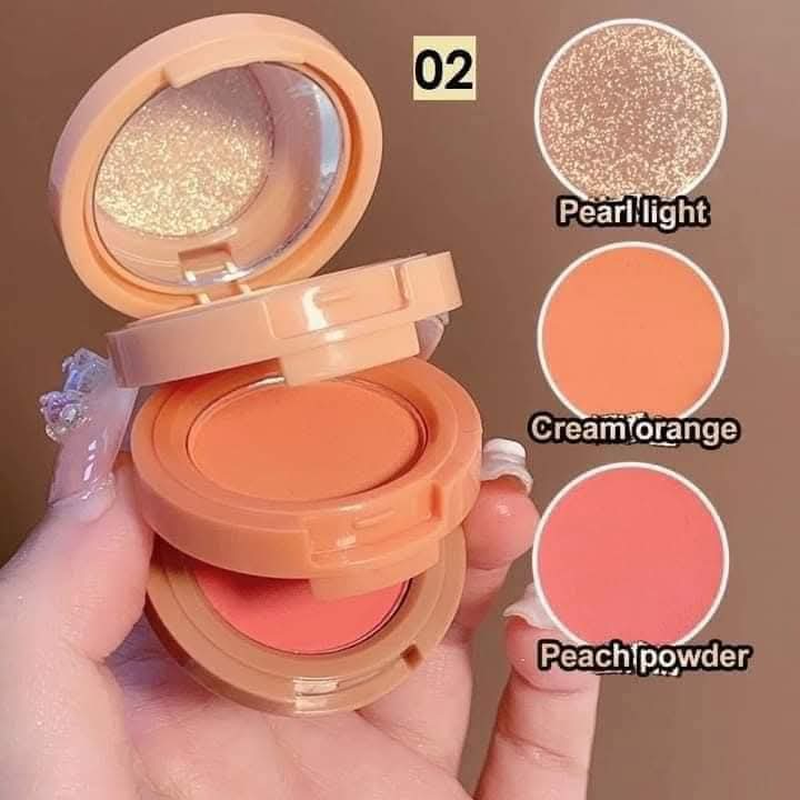 3 in 1 Miss Lara Blush and Highlighter Palette shade 02 | মেকআপের জন্য পারফেক্ট প্যালেট