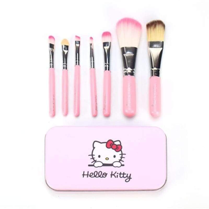 Hello Kitty Mini Makeup Grooming Brush Set 7 in 1 – কমপ্যাক্ট এবং স্টাইলিশ মেকআপ ব্রাশ কম্বো