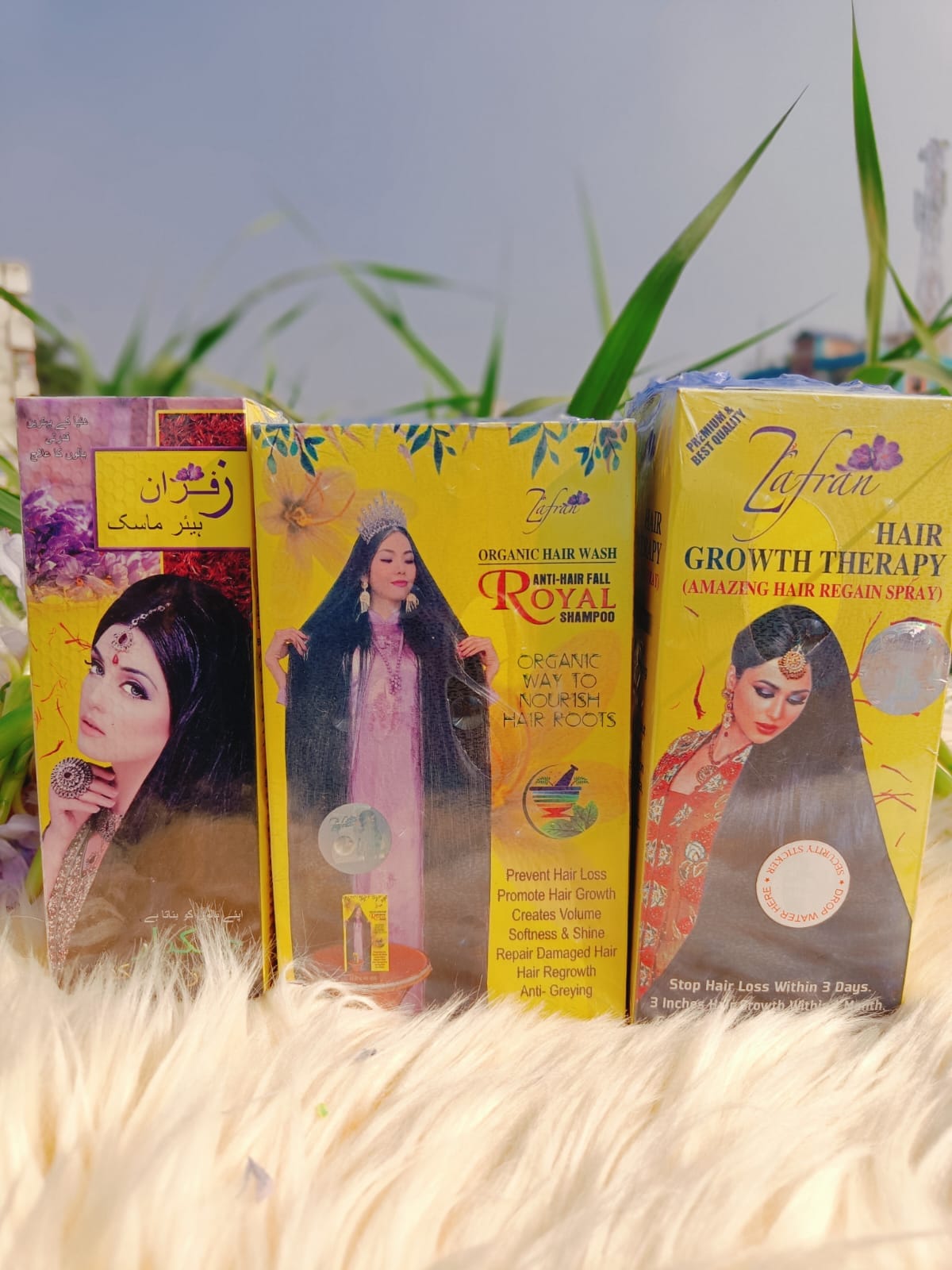 Jafran hair regain combo- Jafran hair oil-150ml, hair mask-120ml and jafran shampoo-200ml Jafran hair regain combo- Jafran hair oil-150ml, hair mask-120ml and jafran shampoo-200ml